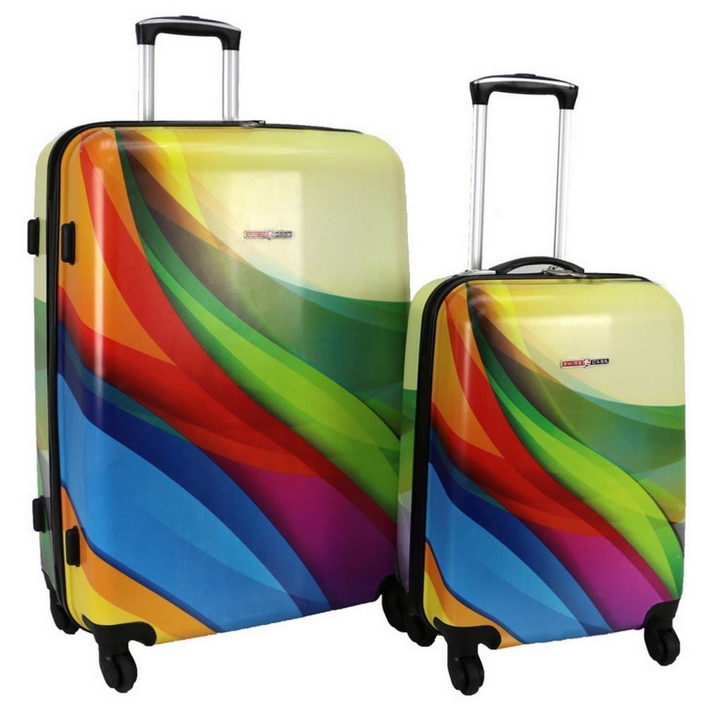 Swiss Case 4 Wheel Spinner 2Pc Strong ABS Suitcase / Luggage Set | eBay