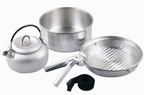 4pc Silver Cook Set by Camping.co.uk