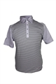 ASHWORTH MENS STRIPE POLO W/ PLAIN SLEEVES