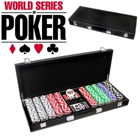 World Series Of Poker 500pc Set with Leather Case