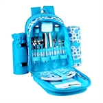 Confidence Picnic Backpack BRIGHT BLUE POLKADOTS