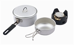 5pc Cook Set inc Burner SILVER by Camping.co.uk