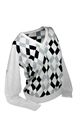 ASHWORTH LADIES V NECK SWEATER WITH CROSS PRINT