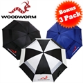 Woodworm Double Canopy 60” Golf Umbrella 3 pack