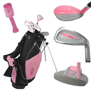 GolfGirl Pink Girls Junior Set inc Bag