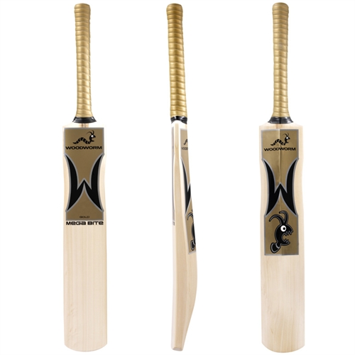 Woodworm Junior Gold Mega Bite Cricket Bat The Sports HQ