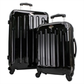 Swiss Case 4 Wheel 2Pc Hard Suitcase Set BLACK