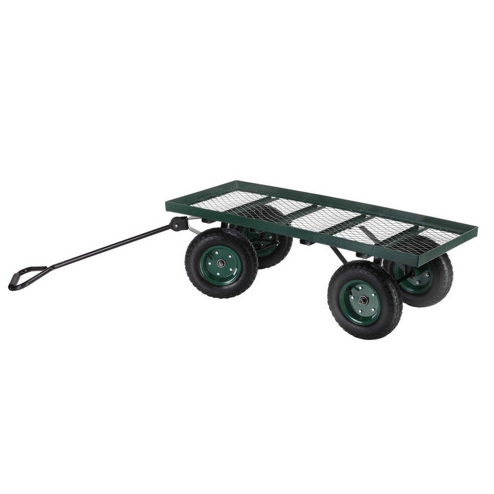 Palm Springs Heavy Duty Flatbed 4 Wheel Garden Trolley / Wheel Barrow