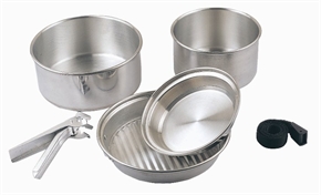 5pc Silver Cook Set by Camping.co.uk