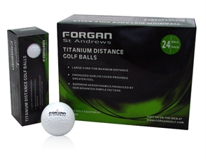 24 Forgan Golf Titanium Distance Golf Balls WHITE