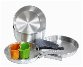 7pc Silver Cook Set by Camping.co.uk